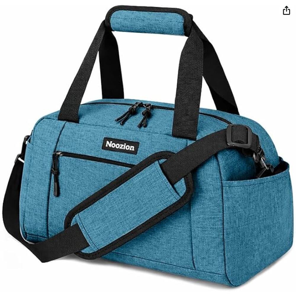 Small Lightweight Gym Bag, Carry On Mini Duffle Bag with Multiple Pockets- Blue